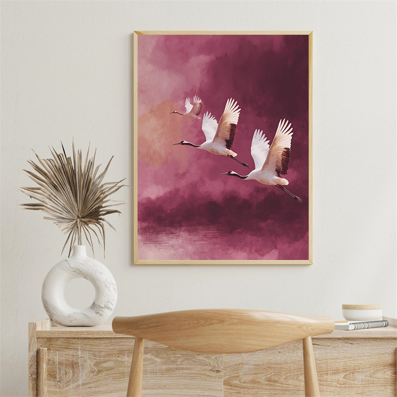 Vintage vinç uçan kuşlar çiçek - Japanese Lifestyle Home incelemesi ve fiyatı