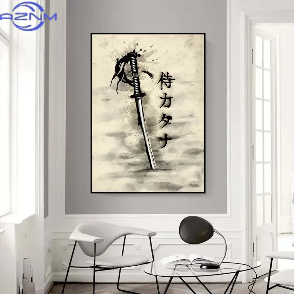 AZNM tuval boyama japon samura - Japanese Lifestyle Home incelemesi ve fiyatı