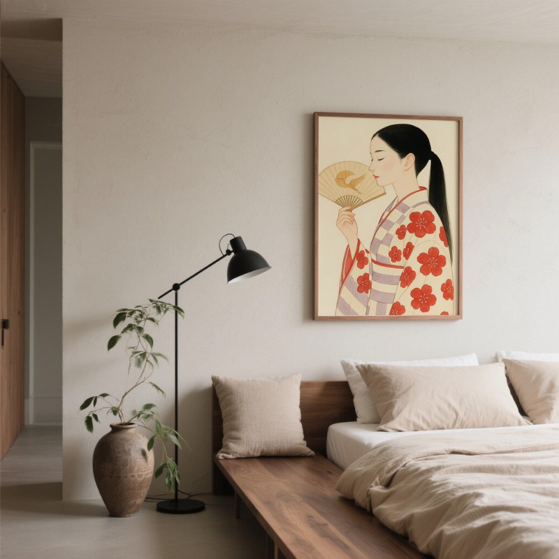 Fuji Dağı ve Vinç Japon Duvar  - Japanese Lifestyle Home incelemesi ve fiyatı